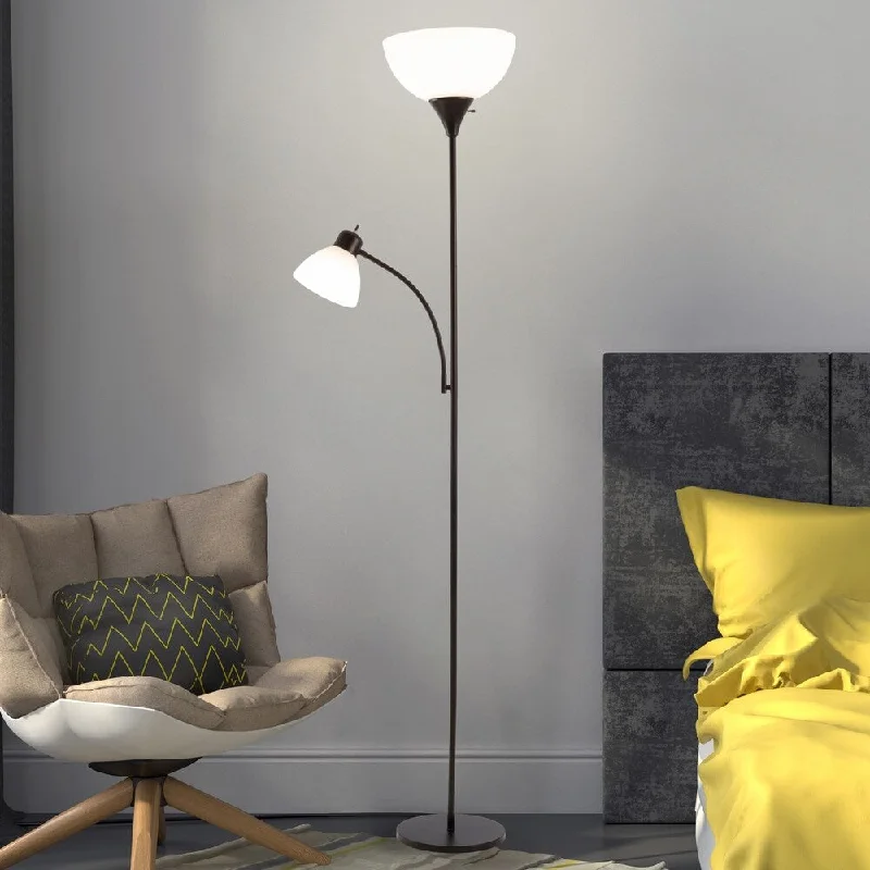 Marble Base Floor Lamp for a Touch of LuxuryTorchiere Floor Lamp Reading Light WH