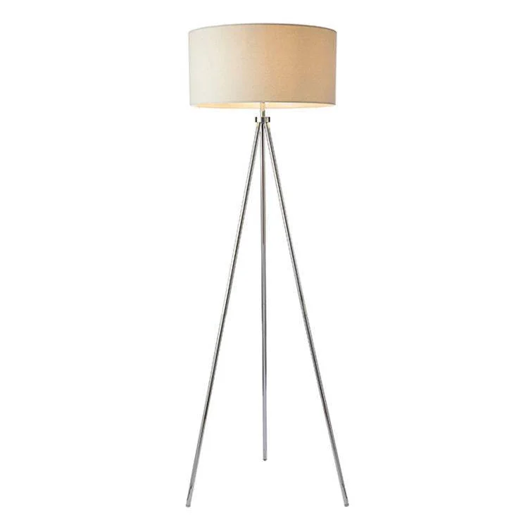 Fabric Floor Lamp with a Linen Shade for a Relaxed AestheticTri Floor Lamp Chrome