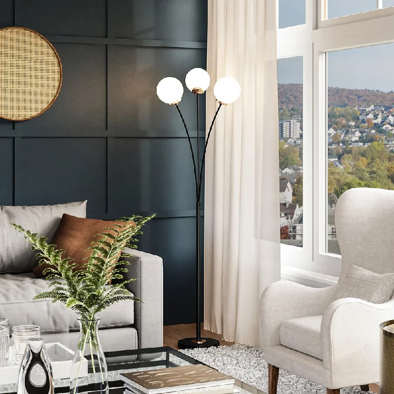 Adjustable Height Floor Lamp for Versatile Lighting NeedsUEX7973 Mid-Century Modern Floor Lamp 24''W x 24''D x 64''H, Matte Black and Aged Brass Finish, Leander Collection Adjustable Height Floor Lamp for Versatile Lighting NeedsUEX7973 Mid-Century Modern Floor Lamp 24''W x 24''D x 64''H, Matte Black and Aged Brass Finish, Leander Collection