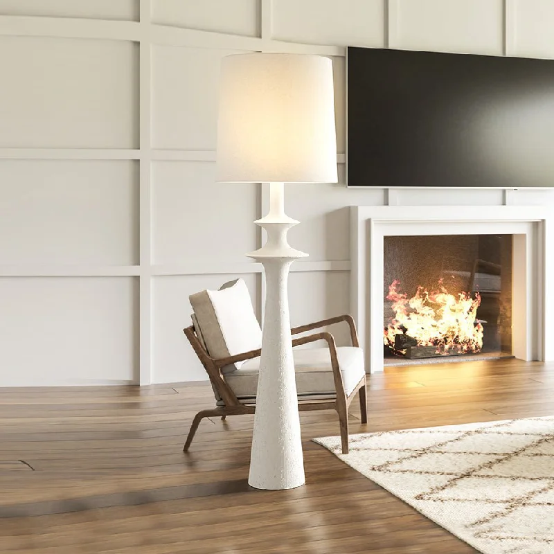 Fabric Floor Lamp with a Linen Shade for a Relaxed AestheticUEX8220 Mid-Century Modern Floor Lamp 20''W x 20''D x 74''H, Matte White Finish, Bradenton Collection Fabric Floor Lamp with a Linen Shade for a Relaxed AestheticUEX8220 Mid-Century Modern Floor Lamp 20''W x 20''D x 74''H, Matte White Finish, Bradenton Collection