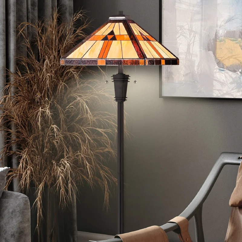 Bohemian Inspired Floor Lamp for Eclectic Home DecorUQL7111 Cheshire Tiffany Floor Lamp with Rustic Style, 60''H x 16.75''W, Vintage Bronze and Stained Glass Bohemian Inspired Floor Lamp for Eclectic Home DecorUQL7111 Cheshire Tiffany Floor Lamp with Rustic Style, 60''H x 16.75''W, Vintage Bronze and Stained Glass