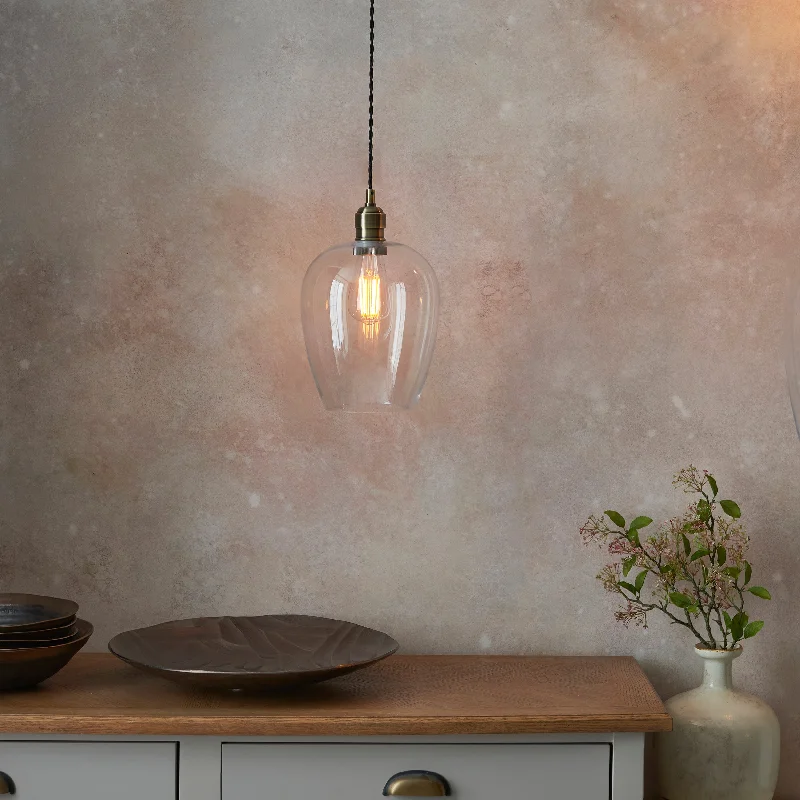 Crystal Ceiling Lights with High - Quality Swarovski CrystalsAntique Brass & Clear Glass Tall Pendant 47 cm Crystal Ceiling Lights with High - Quality Swarovski CrystalsAntique Brass & Clear Glass Tall Pendant 47 cm