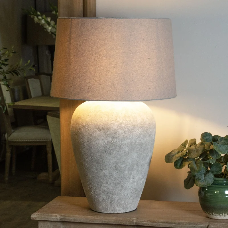 coastal style table lamps with nautical elements for beach housesAthena Aged Stone Tall Table Lamp With Linen Shade coastal style table lamps with nautical elements for beach housesAthena Aged Stone Tall Table Lamp With Linen Shade