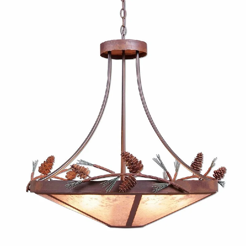 Metal Ceiling Lights in Brass, Copper, Stainless Steel, and IronAvalanche Ranch Crestline-Pine Cone A40420AL-HR-04 Pendant Light - Pine Green/Rust Patina
