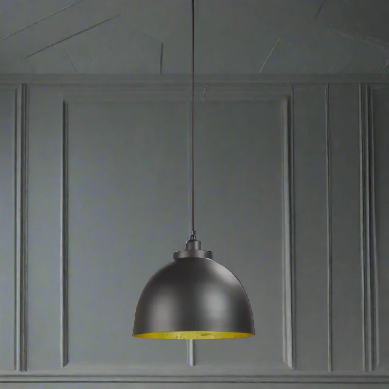 Mid - Century Modern Ceiling Lights with Simple, Sleek LinesBlack Metal Pendant with Gold Inner 30cm Mid - Century Modern Ceiling Lights with Simple, Sleek LinesBlack Metal Pendant with Gold Inner 30cm