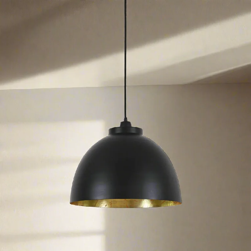 Victorian - Inspired Ceiling Lights with Ornate Crystal ChandeliersMetal Pendant - Black With Inner Gold - 45cm Victorian - Inspired Ceiling Lights with Ornate Crystal ChandeliersMetal Pendant - Black With Inner Gold - 45cm
