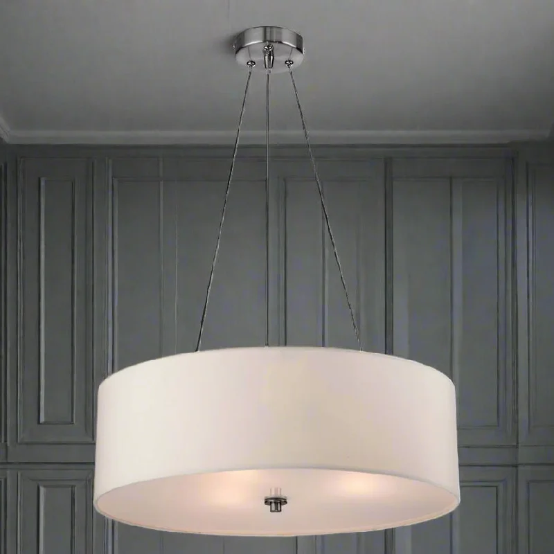 Glass Ceiling Lights with Frosted, Colored, or Etched GlassBrushed Steel Pendant with Cream Shade - 47cm Glass Ceiling Lights with Frosted, Colored, or Etched GlassBrushed Steel Pendant with Cream Shade - 47cm