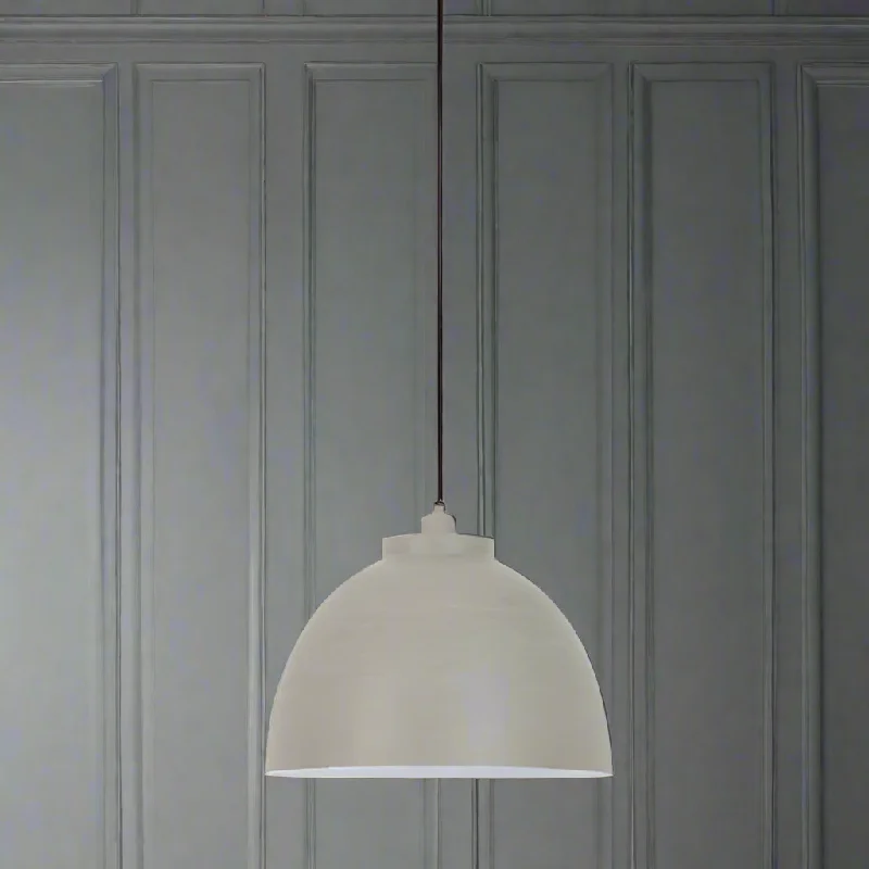 Metal Ceiling Lights in Brass, Copper, Stainless Steel, and IronLight Concrete Coloured Pendant With White Inner 45 cm Metal Ceiling Lights in Brass, Copper, Stainless Steel, and IronLight Concrete Coloured Pendant With White Inner 45 cm