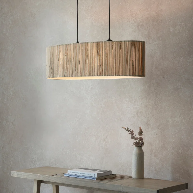Art Nouveau Ceiling Lights with Organic, Flowing ShapesEndon Longshore Bar Pendant Natural Seagrass