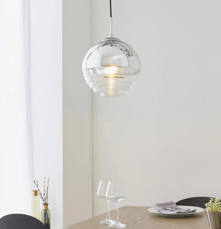 Crystal Ceiling Lights with High - Quality Swarovski CrystalsEndon Paloma Pendant Chrome