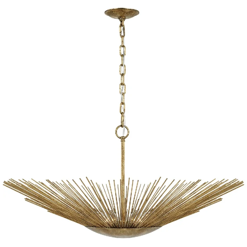 Modern Minimalist Ceiling Lights for Contemporary InteriorsFeiss Helios 4-Light Wide Pendant - Antique Gild Modern Minimalist Ceiling Lights for Contemporary InteriorsFeiss Helios 4-Light Wide Pendant - Antique Gild