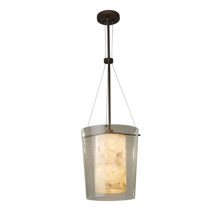 Tropical - Themed Ceiling Lights with Palm - Leaf Shapes and Rattan WrapsJustice Designs Alabaster Rocks! ALR-8010-DBRZ Pendant Light - Dark Bronze Tropical - Themed Ceiling Lights with Palm - Leaf Shapes and Rattan WrapsJustice Designs Alabaster Rocks! ALR-8010-DBRZ Pendant Light - Dark Bronze