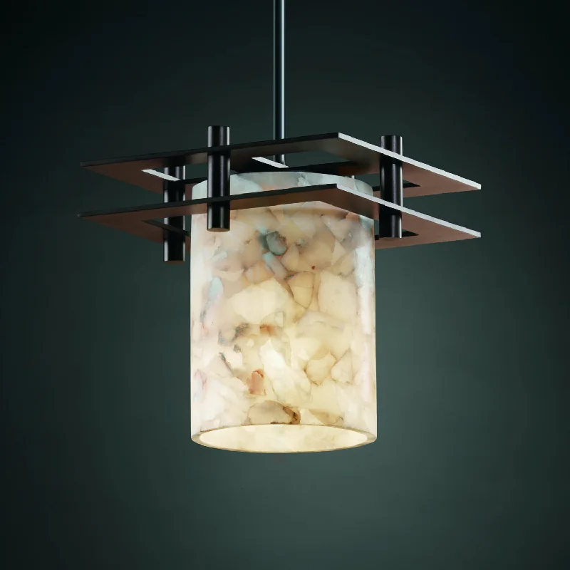 Chinese - Style Ceiling Lights with Red Lantern - Inspired DesignsJustice Designs Alabaster Rocks! ALR-8165-10-DBRZ-BKCD Pendant Light - Dark Bronze Chinese - Style Ceiling Lights with Red Lantern - Inspired DesignsJustice Designs Alabaster Rocks! ALR-8165-10-DBRZ-BKCD Pendant Light - Dark Bronze