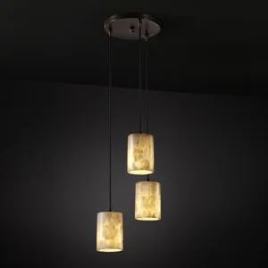 Art Nouveau Ceiling Lights with Organic, Flowing ShapesJustice Designs Alabaster Rocks! ALR-8818-10-DBRZ Pendant Light - Dark Bronze