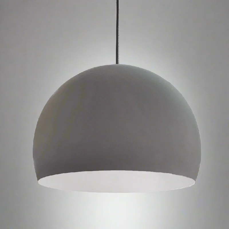 Modern Minimalist Ceiling Lights for Contemporary InteriorsMatt Dark Concrete Pendant With White Inner 33cm Modern Minimalist Ceiling Lights for Contemporary InteriorsMatt Dark Concrete Pendant With White Inner 33cm
