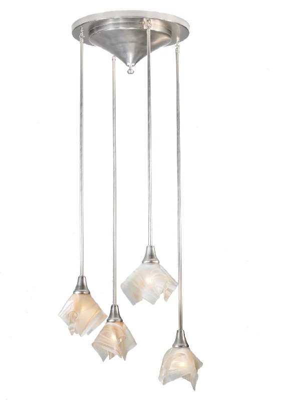 Indian - Themed Ceiling Lights with Intricate Filigree and Mirror WorkFour Light Pendant Indian - Themed Ceiling Lights with Intricate Filigree and Mirror WorkFour Light Pendant