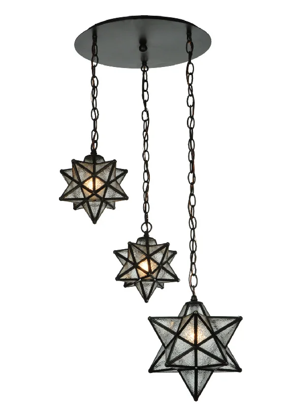 Scandinavian Style Ceiling Lights with Light Wood AccentsThree Light Pendant