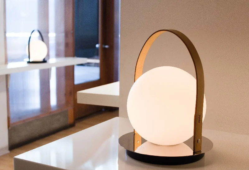 wooden table lamps with natural grain for a warm and organic feelPablo Designs Bola Disc Lantern in Chrome wooden table lamps with natural grain for a warm and organic feelPablo Designs Bola Disc Lantern in Chrome