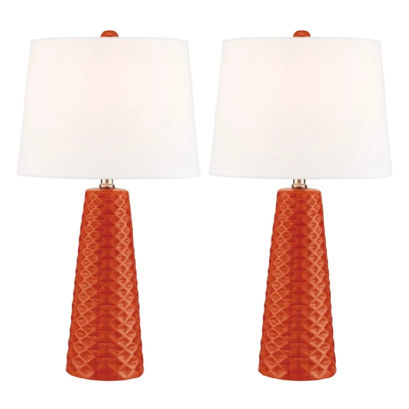 ceramic table lamps with hand painted designs for an artistic touchPair of Orange Table Lamps ceramic table lamps with hand painted designs for an artistic touchPair of Orange Table Lamps