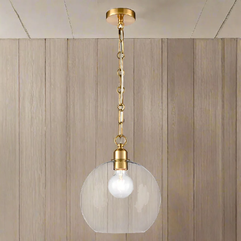 Bohemian Ceiling Lights with Beads, Tassels, and Colorful GlassRound Clear Glass & Gilt Chain Pendant 25 cm Bohemian Ceiling Lights with Beads, Tassels, and Colorful GlassRound Clear Glass & Gilt Chain Pendant 25 cm