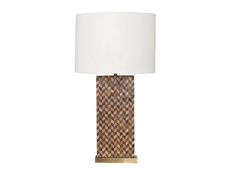 rustic farmhouse table lamps for cozy kitchensWorlds Away Eden Wood Table Lamp